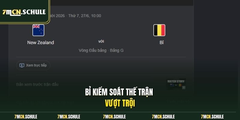 Bỉ kiểm soát thế trận vượt trội