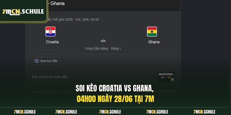 Soi kèo Croatia vs Ghana, 04h00 ngày 28/06 tại 7M