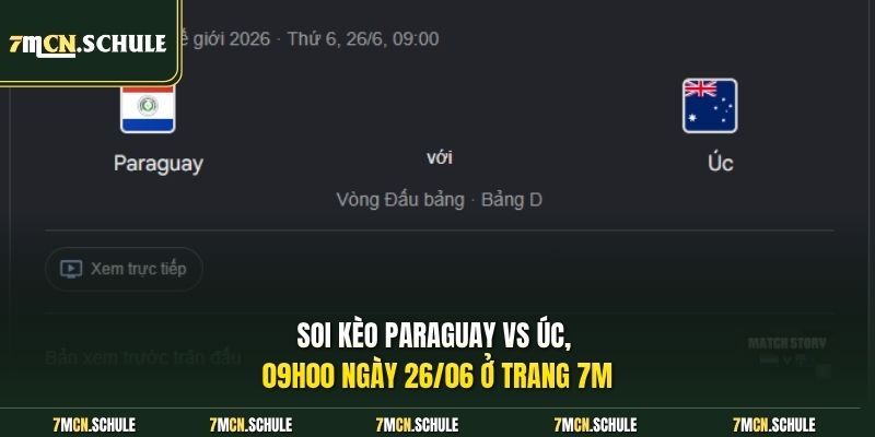 Soi Kèo Paraguay Vs Úc, 09h00 Ngày 26/06 World Cup 2026 6 Soi kèo Paraguay vs Úc, 09h00 ngày 26/06 ở trang 7M